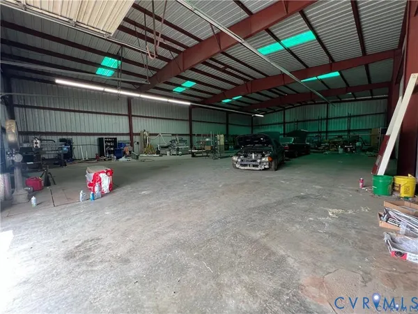 a car parked in a garage