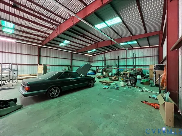 a car parked in a garage