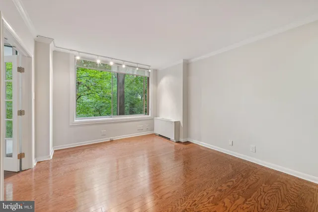 an empty room with a window