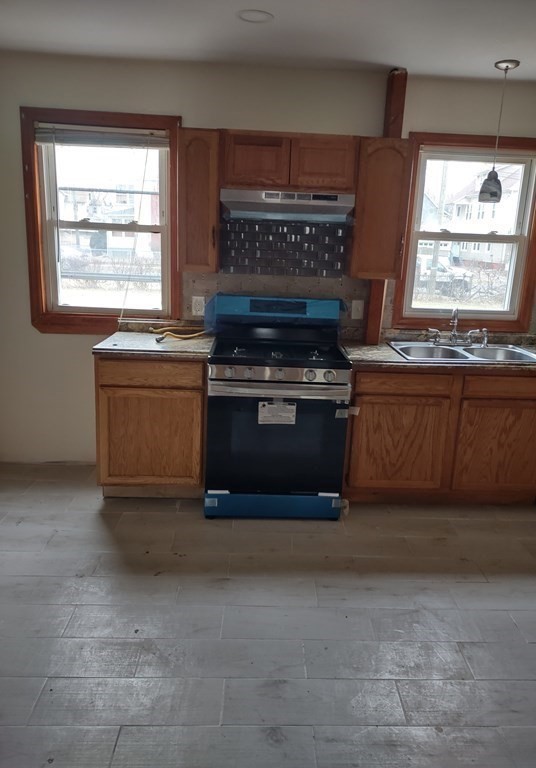 112 Marlborough Street Springfield, MA 01109 - Photo 8 of 22 a kitchen with stainless steel appliances granite countertop a stove a sink and a microwave