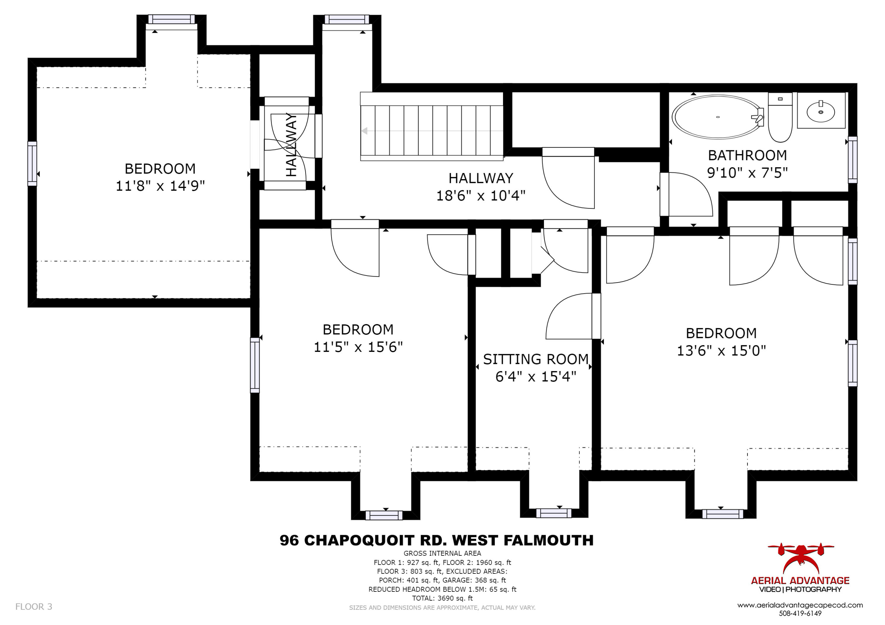 96 Chapoquoit Road Falmouth, MA 02540 - Photo 24 of 25 second floor plan