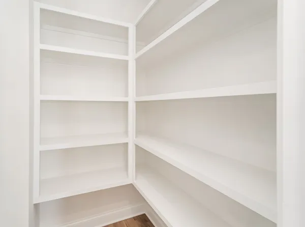 a view of an empty walk in closet