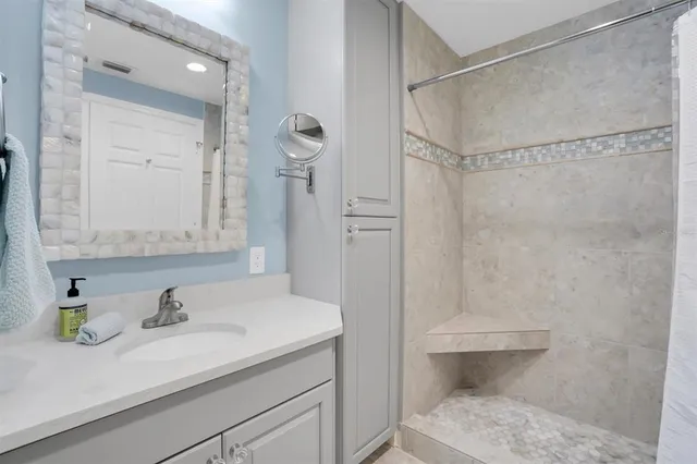 a view of an empty room with empty racks