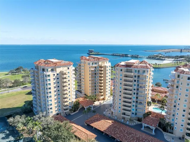 a view of a city with tall buildings