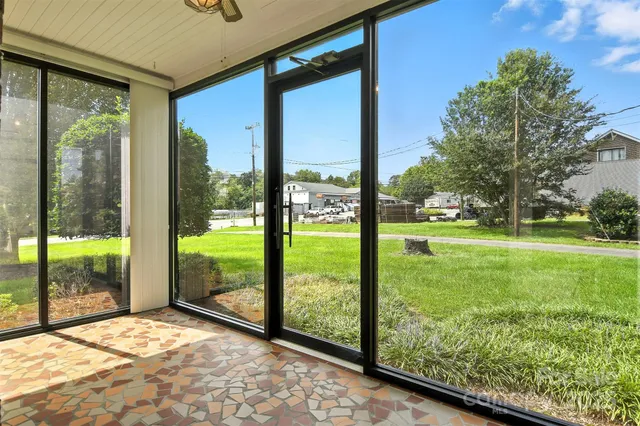 a view of a garden from a window