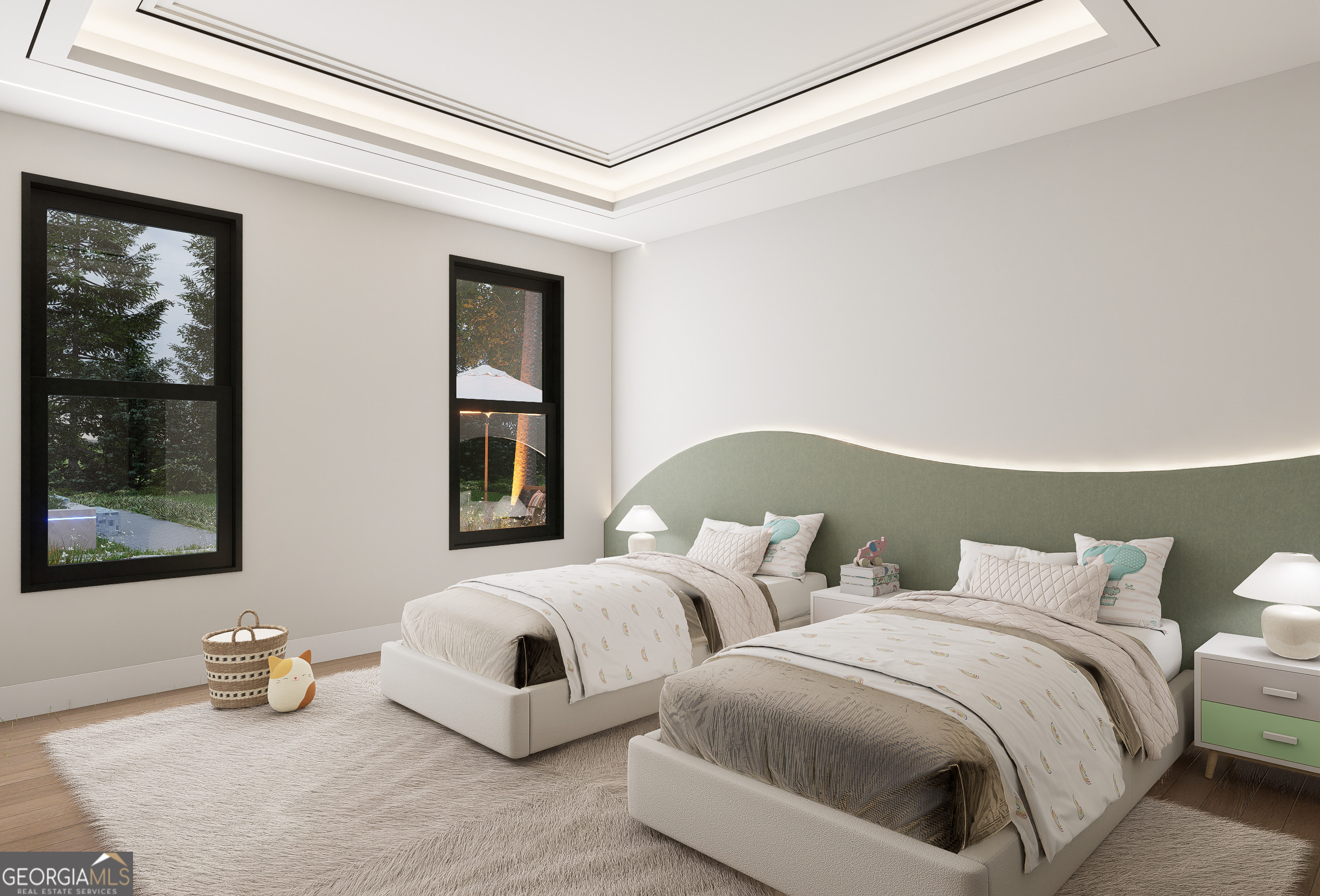 2702 Antioch Street Conyers, GA 30013 - Photo 18 of 36 a bedroom with two beds and painting on the wall