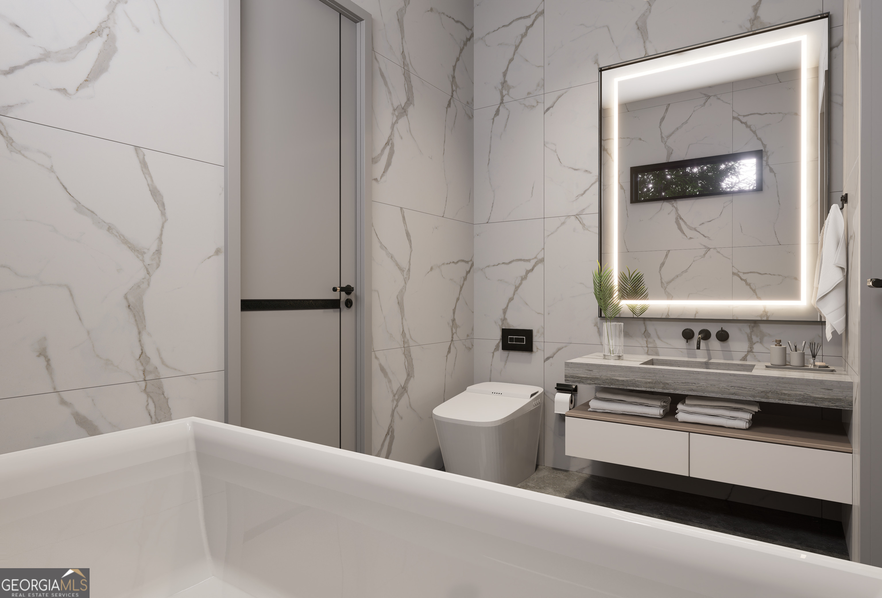 2702 Antioch Street Conyers, GA 30013 - Photo 19 of 36 a bathroom with a double vanity sink toilet and shower