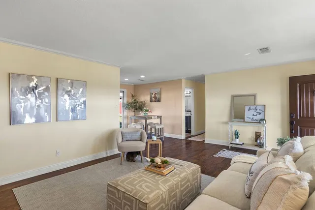 a living room with furniture