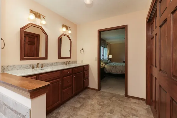 a workspace with furniture and a window