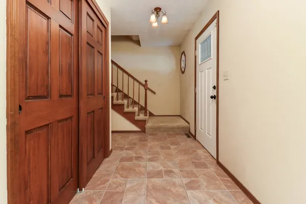 a view of a hallway with a elevator