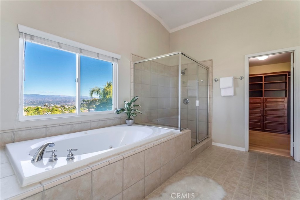26413 Ocasey Place Stevenson Ranch, CA 91381 - Photo 39 of 75 a spacious bathroom with a tub shower and window