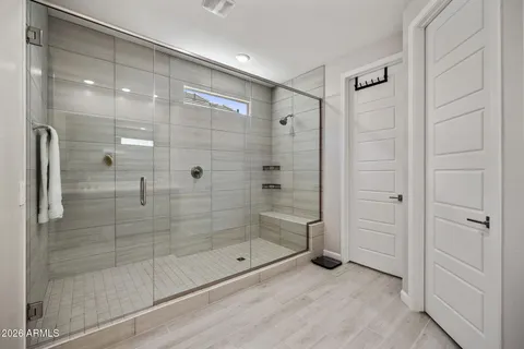 a bathroom with a shower