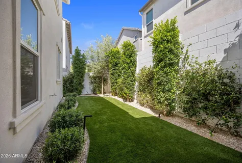 a view of a yard in front of a house