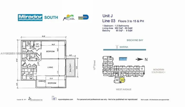 $3,450 | 1000 West Avenue, Unit 503, Miami Beach, FL 33139
