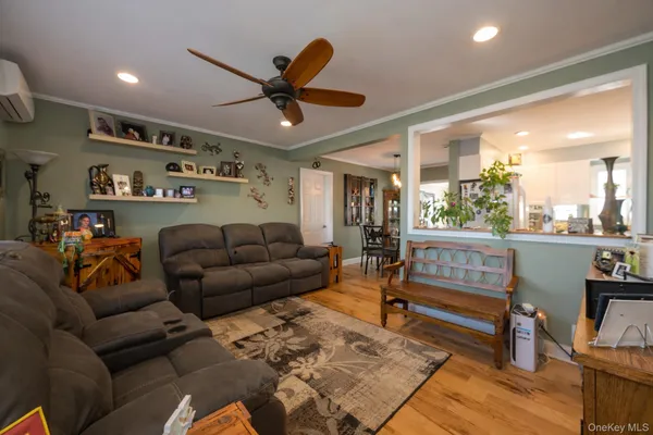 a living room with furniture