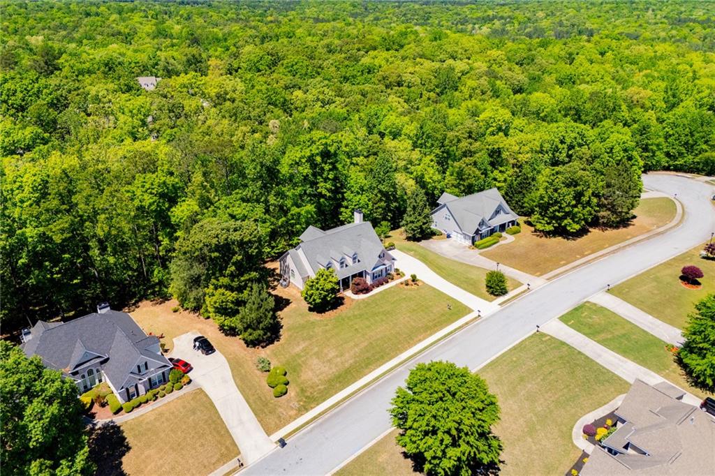 6170 Hedgestone Way Douglasville, GA 30135 - Photo 86 of 106 an aerial view of a house with a yard basket ball court
