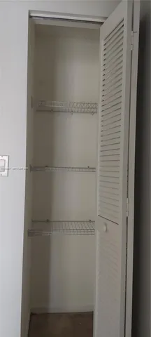 a close view of a closet
