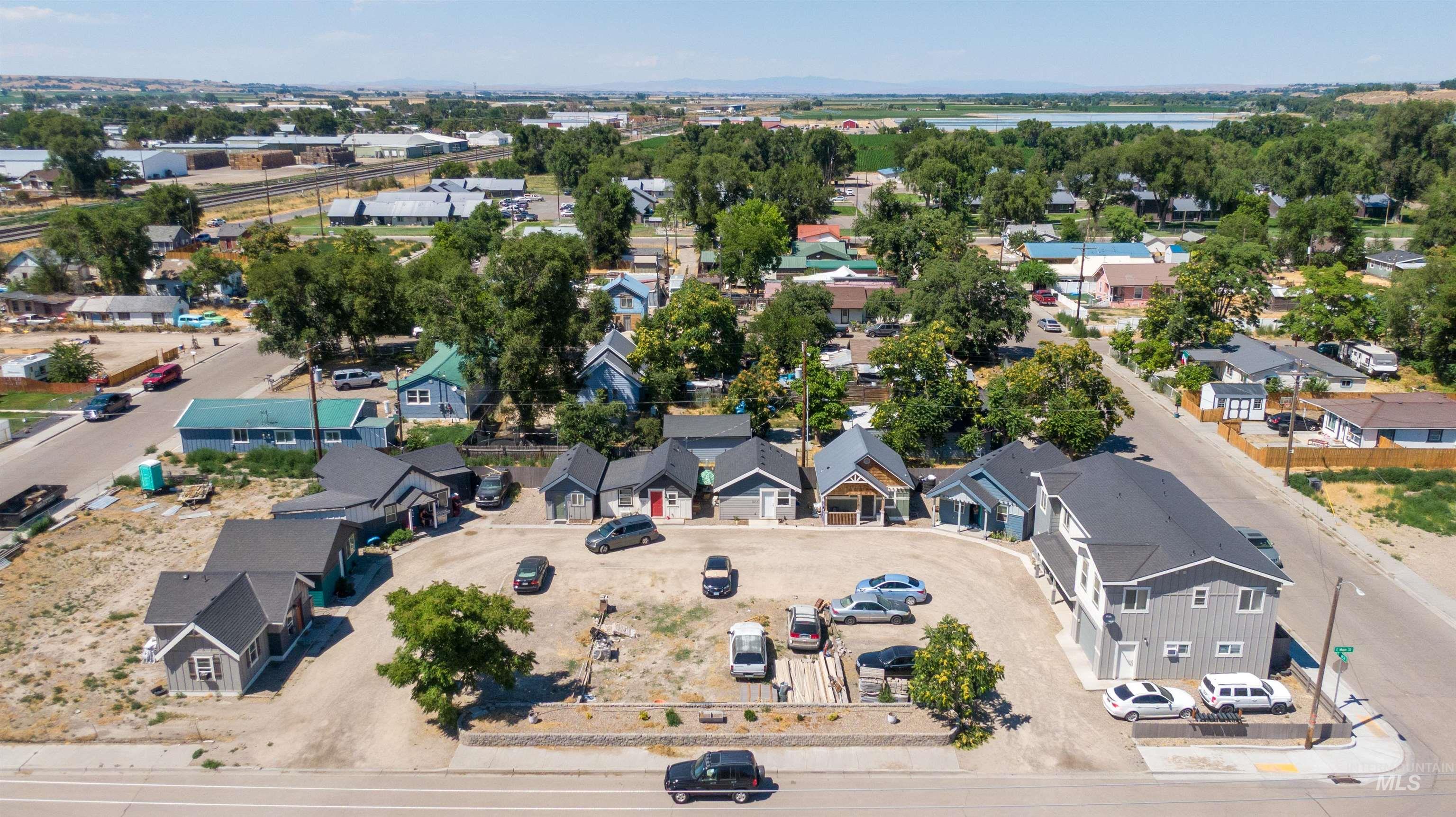 Aerial view of residential area