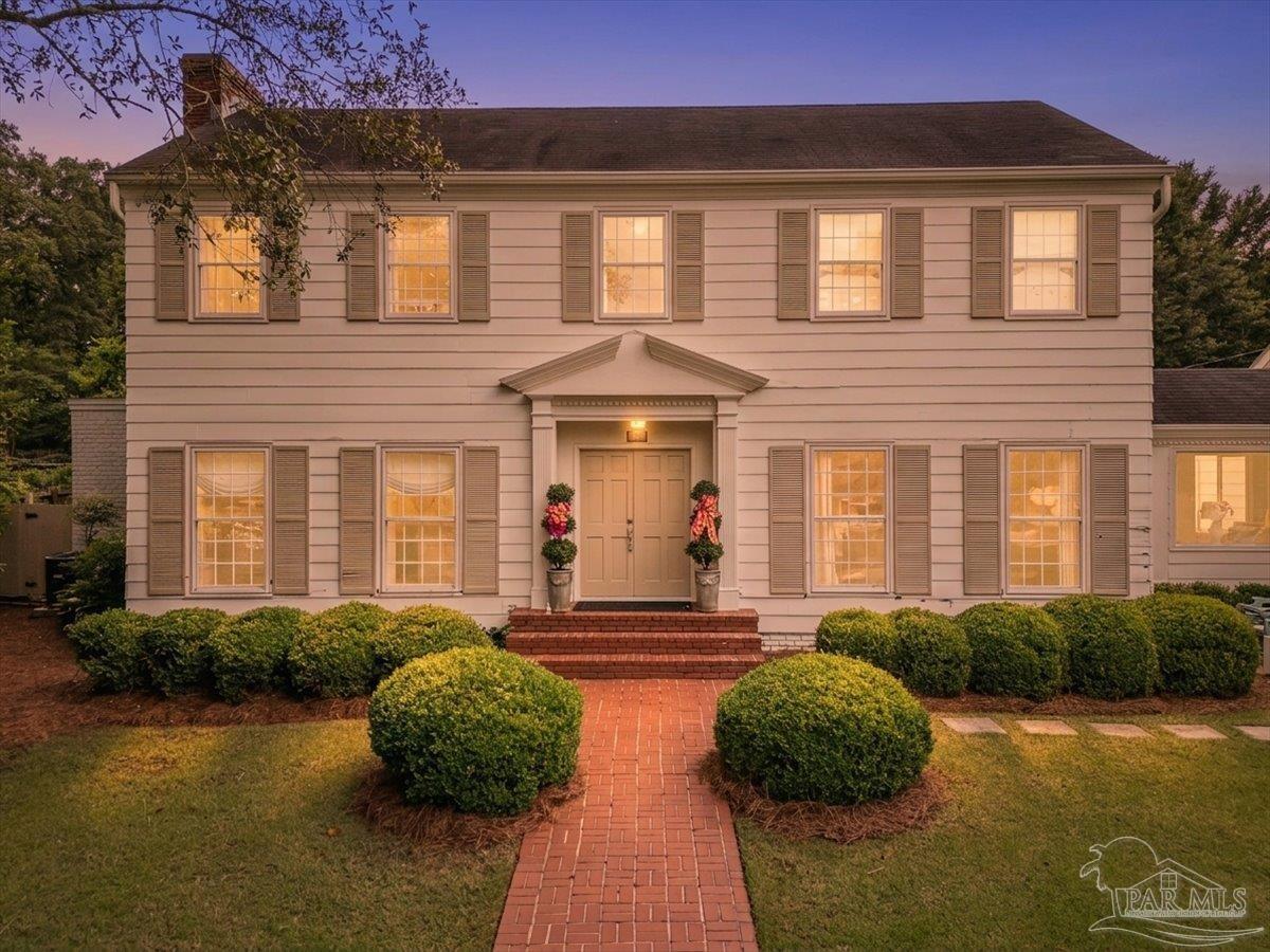 a front view of a house