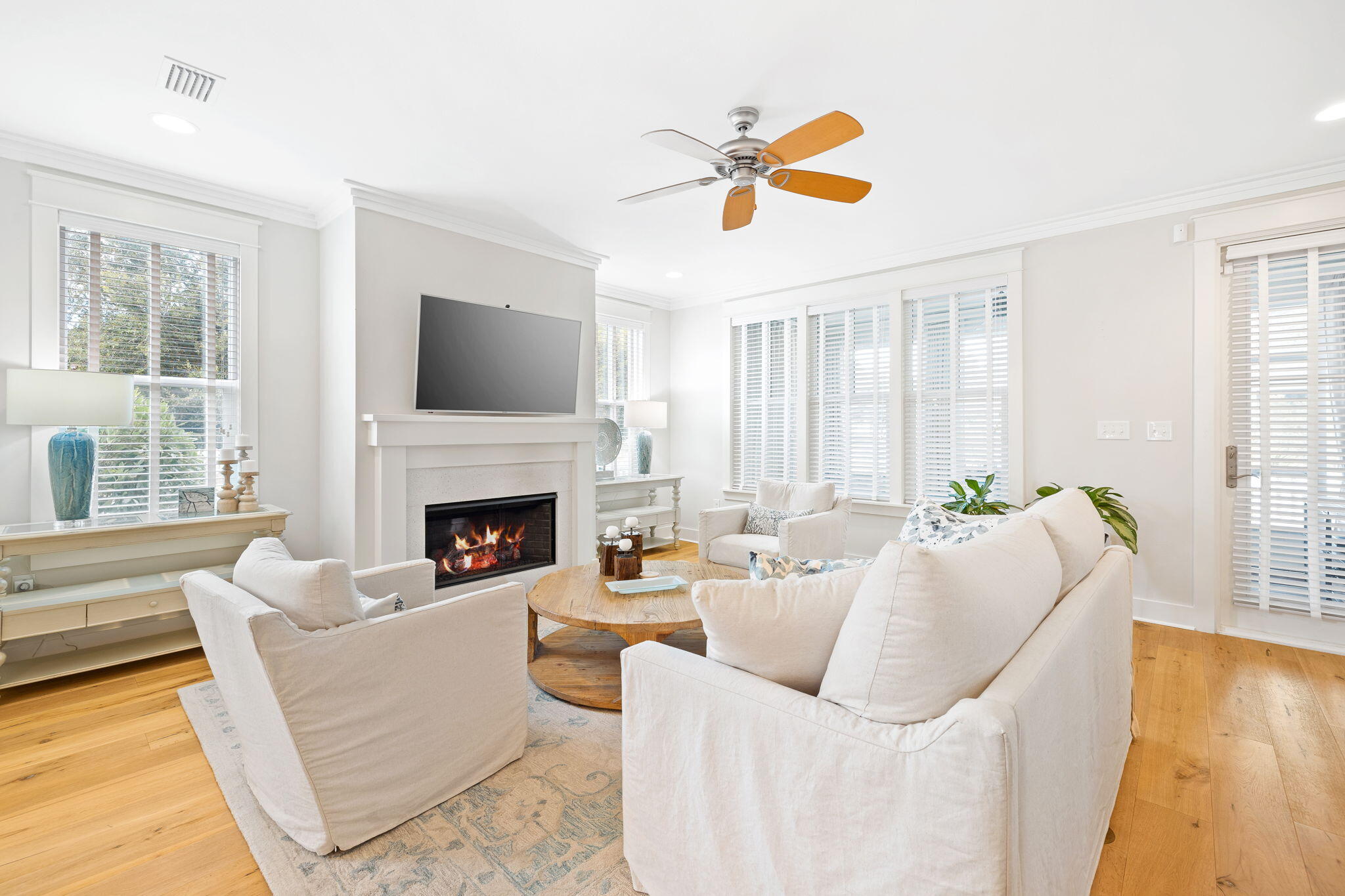 178 Jack Knife Drive Inlet Beach, FL 32461 - Photo 33 of 69 a living room with furniture fireplace and a flat screen tv