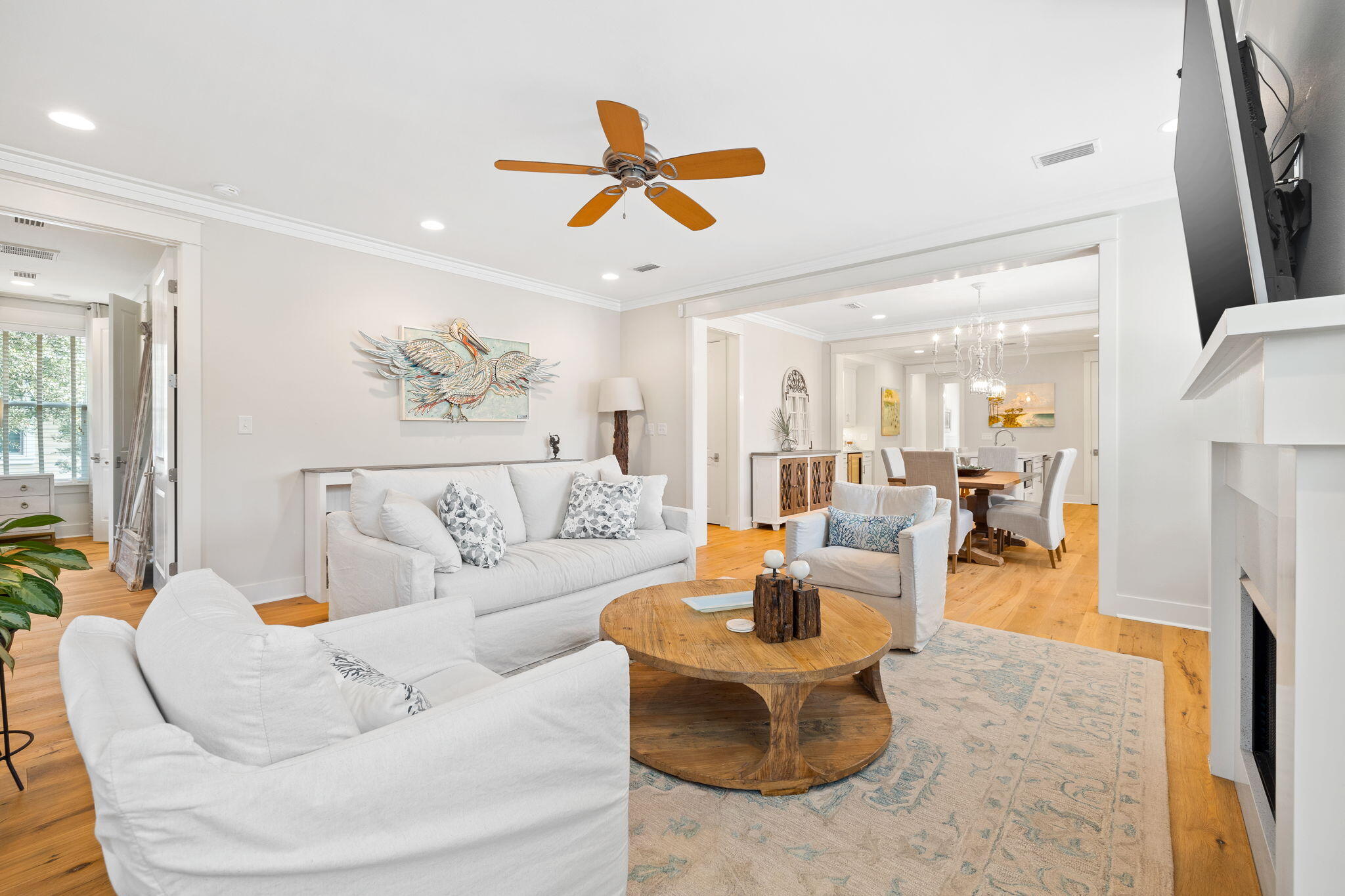 178 Jack Knife Drive Inlet Beach, FL 32461 - Photo 36 of 69 a living room with fireplace furniture and a large window