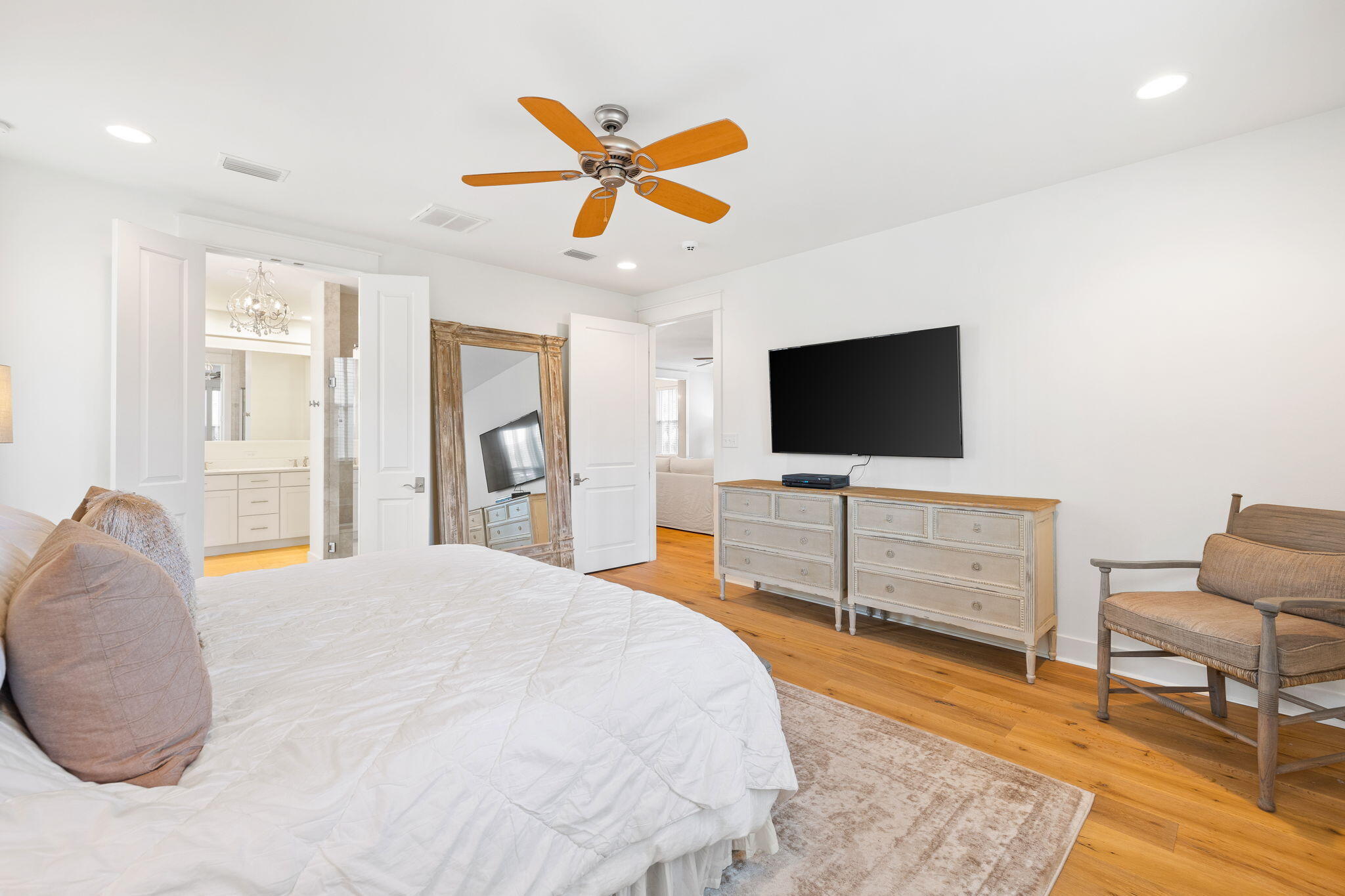 178 Jack Knife Drive Inlet Beach, FL 32461 - Photo 41 of 69 a bedroom with a bed and a flat screen tv