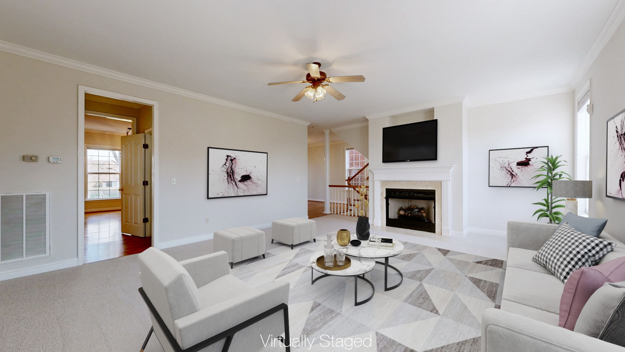 1138 Culpepper Circle Franklin, TN 37064 - Photo 14 of 46 a living room with furniture a fireplace and a flat screen tv