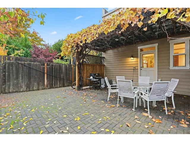 a view of a outdoor space with a patio