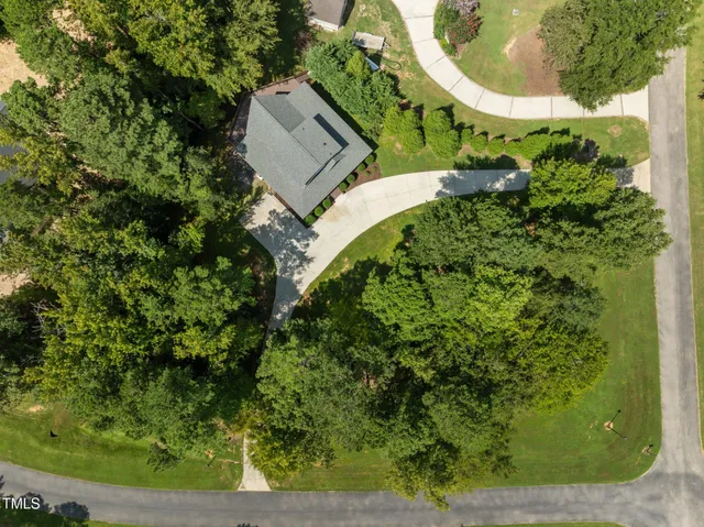 an aerial view of a house