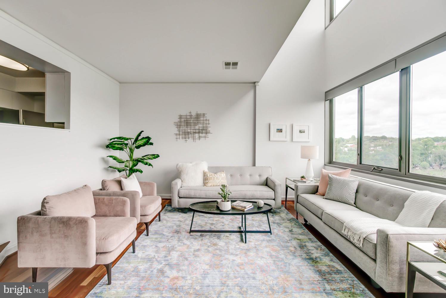 2501 M Street Northwest, Unit 722 Washington, DC 20037 - Photo 4 of 39 Expansive Living Room with park view!