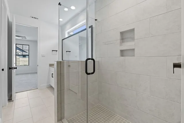a bathroom with a shower