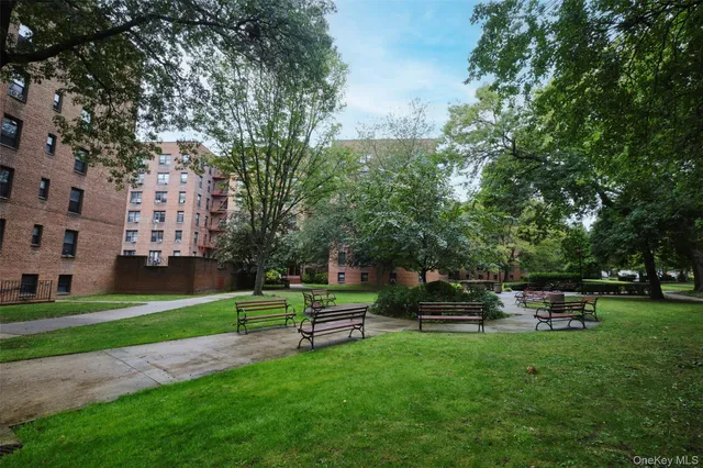 a childrens park with lots of swings and slides