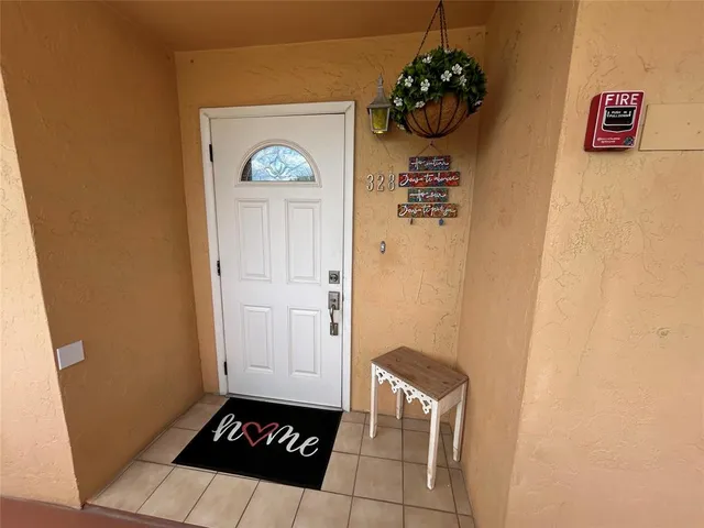 a view of a hallway to a room