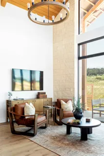 a living room with furniture