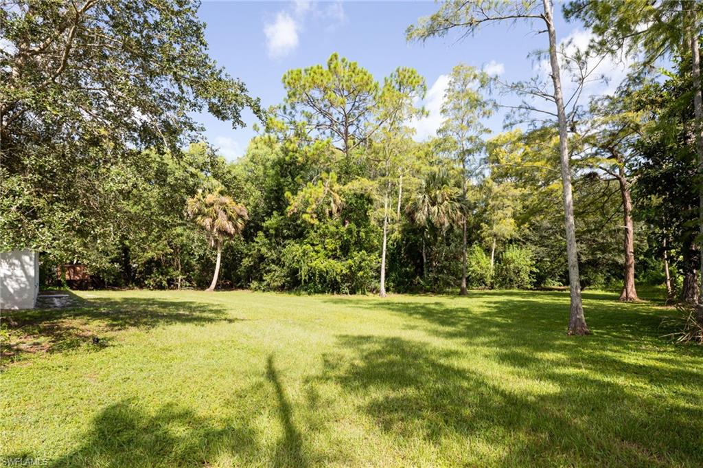 5671 Green Boulevard Naples, FL 34116 - Photo 34 of 37 a backyard of a house with lots of green space and trees