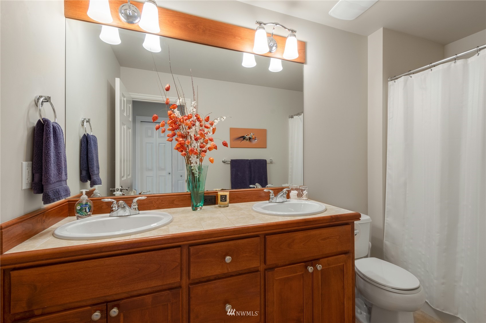 4123 221st Place Southeast Bothell, WA 98021 - Photo 23 of 28 a bathroom with a sink vanity mirror and toilet