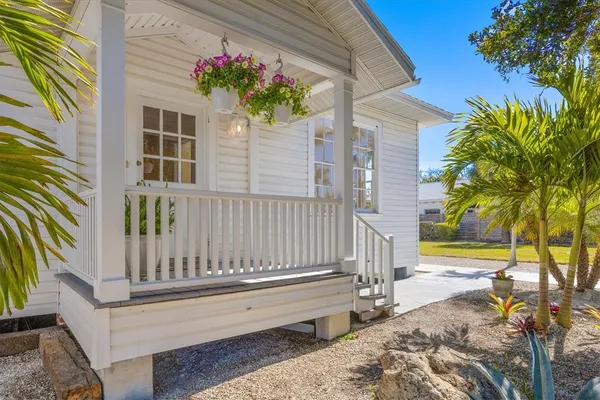 a view of a bench in the balcony