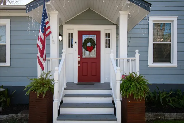 a front view of a house with entryway