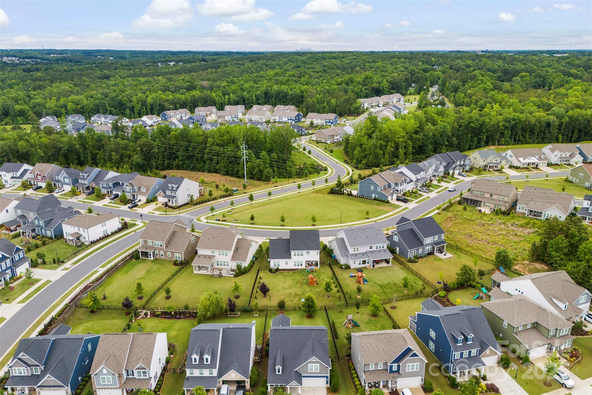 6261 Six String Court Fort Mill, SC 29708 - Photo 29 of 31 an aerial view of residential houses with outdoor space and swimming pool