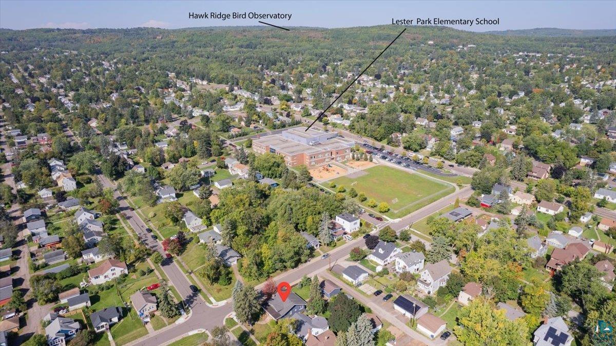 5401 Otsego Street Duluth, MN 55804 - Photo 34 of 36 Aerial perspective showcasing a residential neighborhood with mature trees