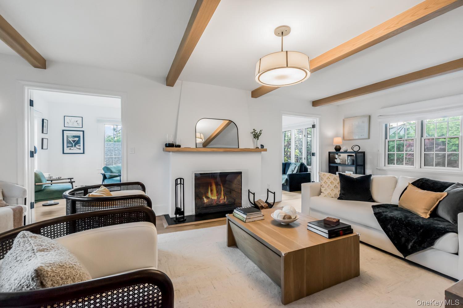 209 Storer Avenue New Rochelle, NY 10801 - Photo 4 of 39 a living room with furniture a fireplace and a large window