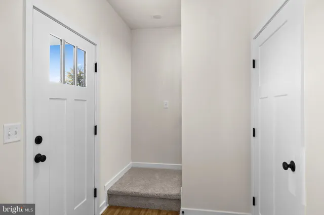 a view of bathroom with front door