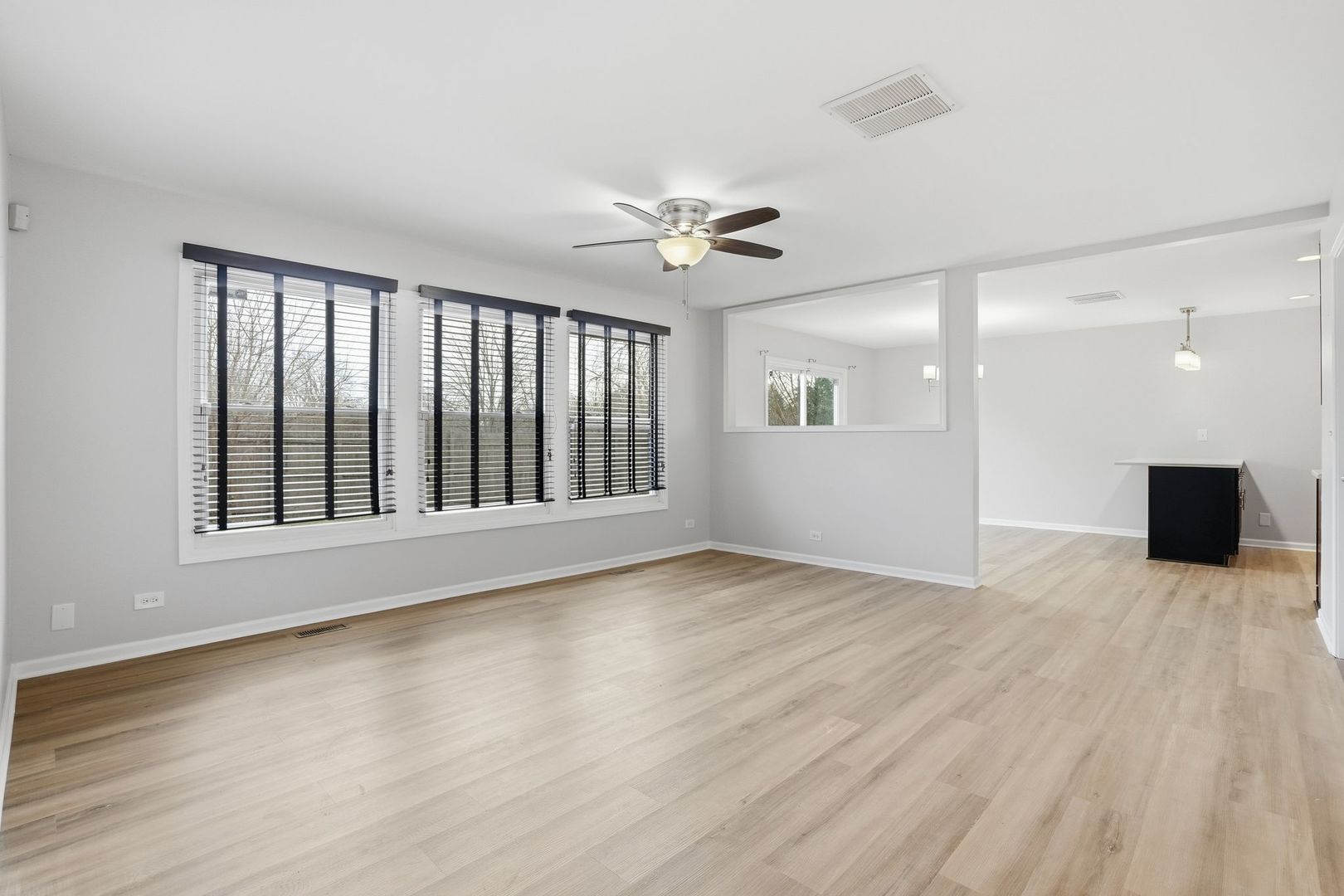 221 Davis Lane Bolingbrook, IL 60440 - Photo 3 of 24 a view of an empty room with a window and wooden floor