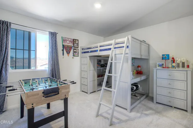 a storage room with cabinets