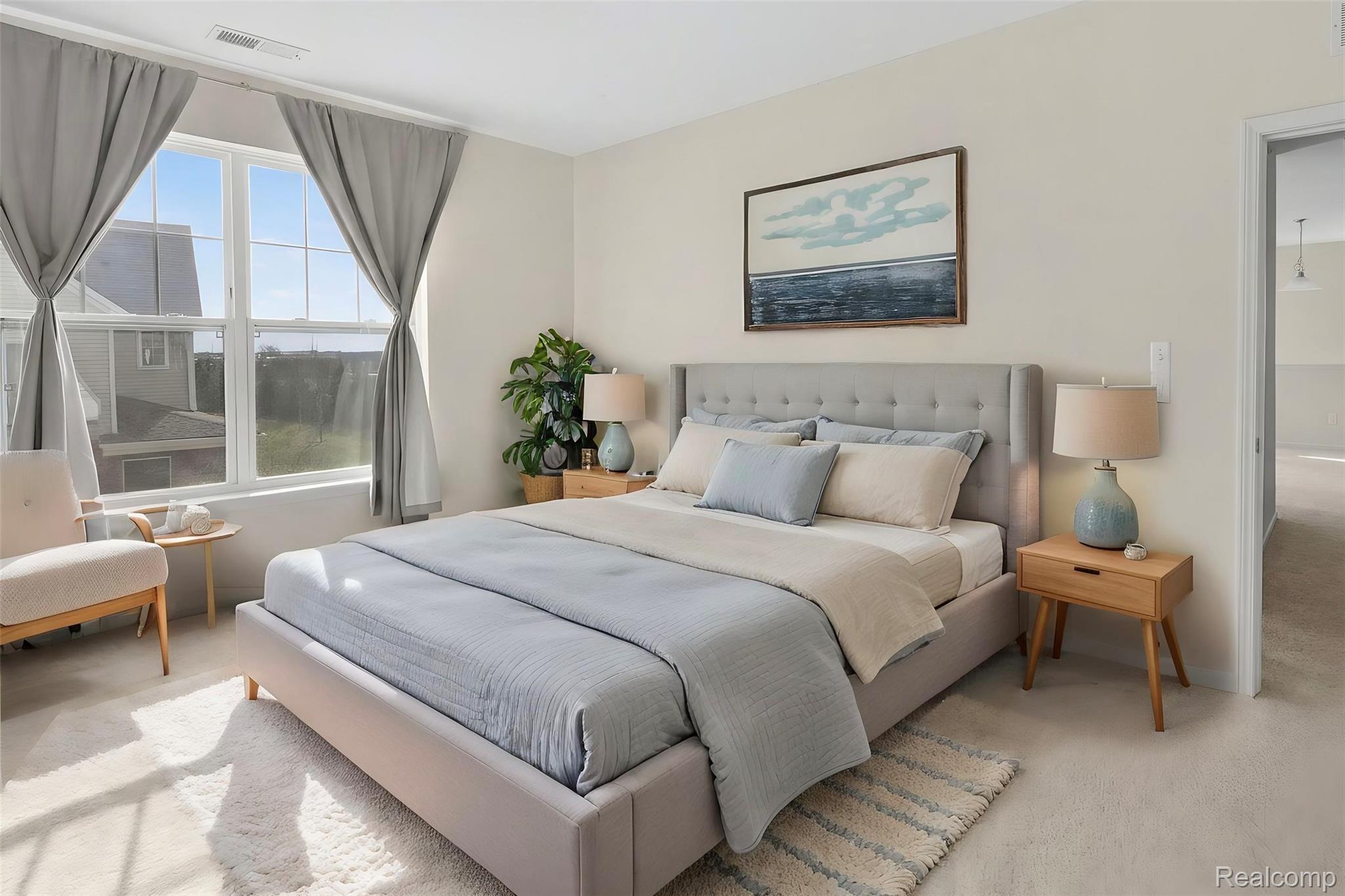 9812 Ridge Run, Unit 55 Howell, MI 48855 - Photo 12 of 23 Primary bedroom - AI generate photo