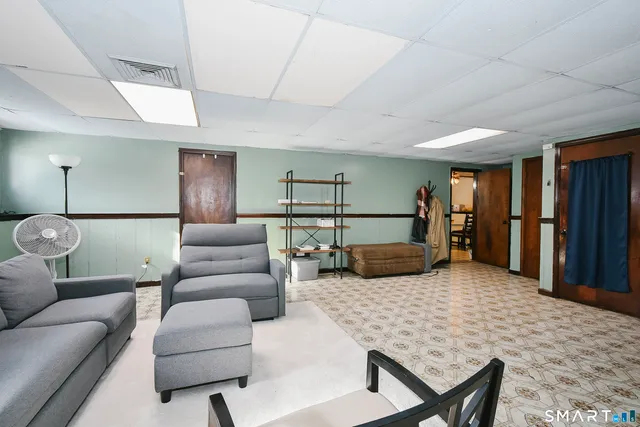 a living room with furniture