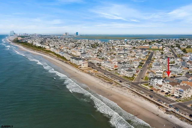 a city view with nearby beach