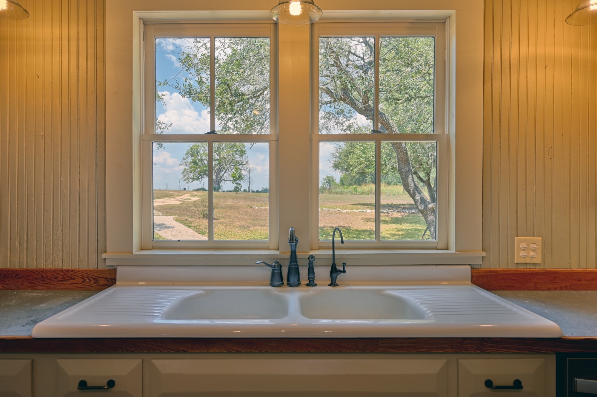 a room with a window and a table