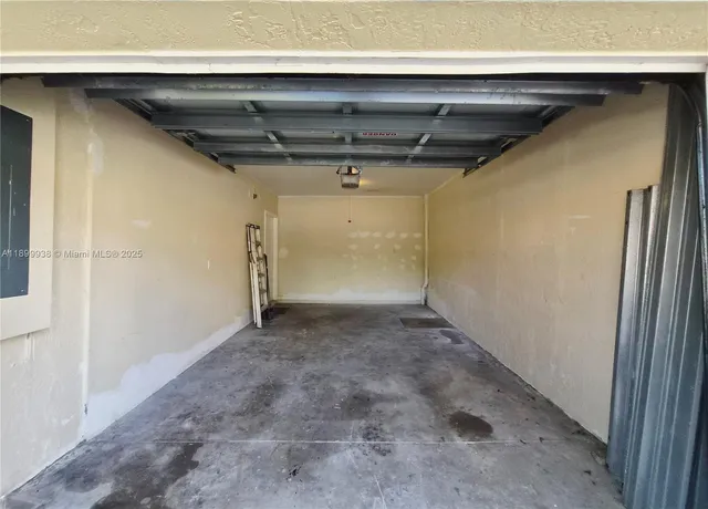 a view of a garage