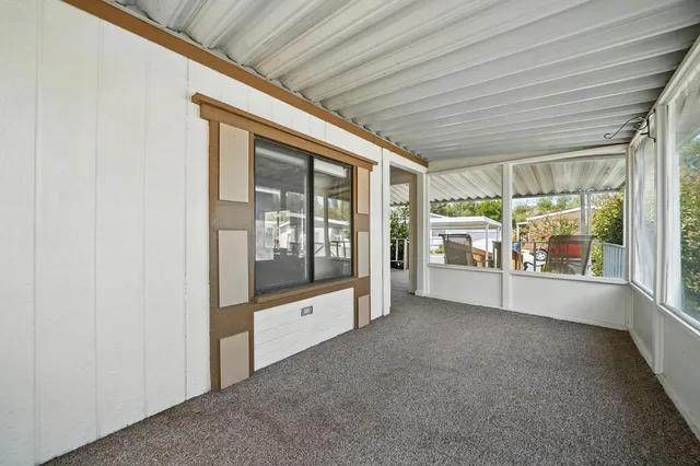 a storage room with window